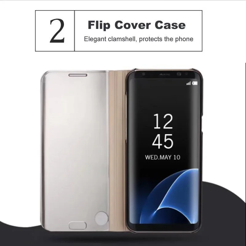 Умный зеркальный флип-чехол для samsung Galaxy S8 S9 S10 плюс S10e S6 S7 Edge Note 9 8 J7 J5 A6 A8 J4 J8 J6 A5 крышка