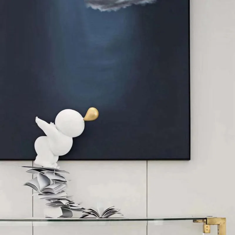 Европейский Большой креативный Bubble Man рисунок искусство Скульптура абстрактный персонаж статуя смола+ FRP ремесла украшения дома R3027