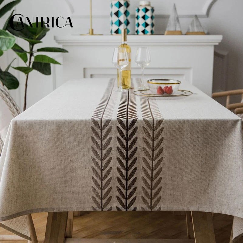 

CANIRICA Linen Table Cloth Rectangular For Kitchen Dining Table Cover Party Tablecloth Wedding Mantel Mesa Christmas Decoration