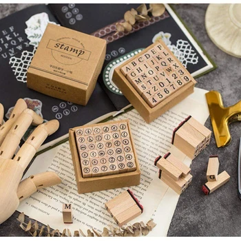

1set Letter Alphabet Stamp Digital Number Symbol Seal Chapter Kit Ink Printed DIY Scrapbook Diary Album Wedding Invitation Card