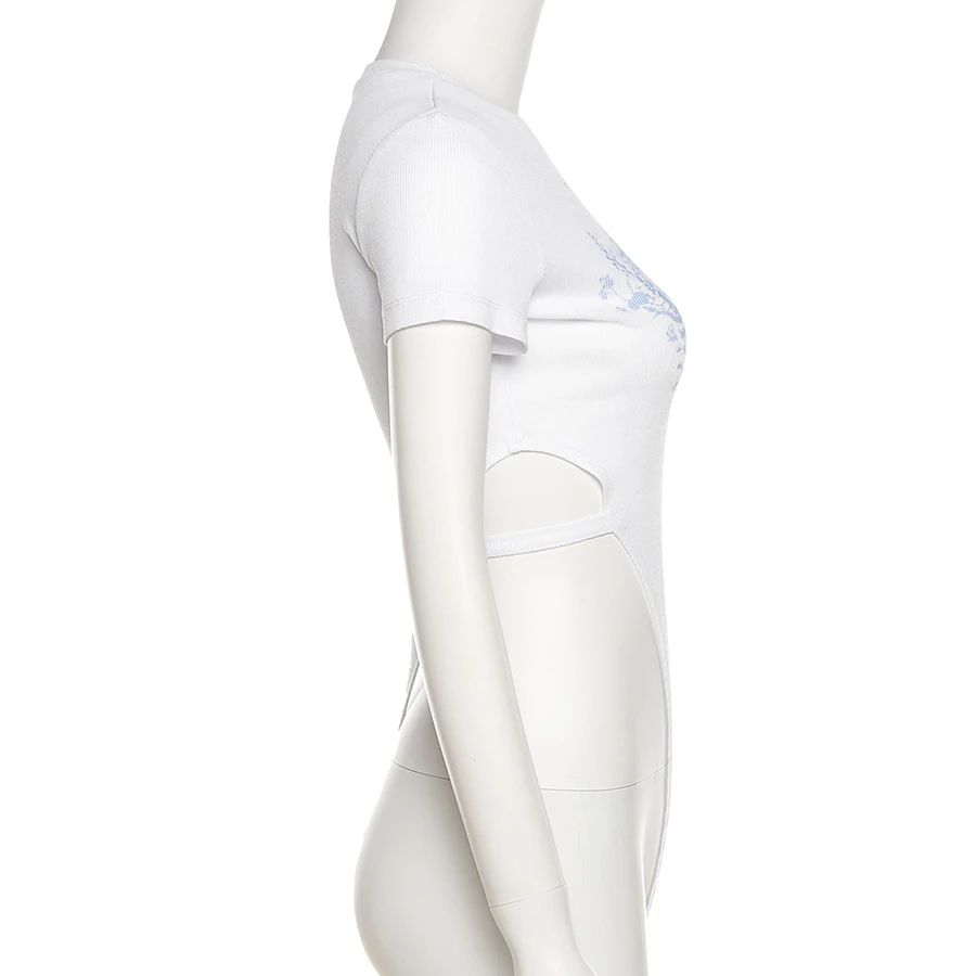 white short sleeve bodysuit