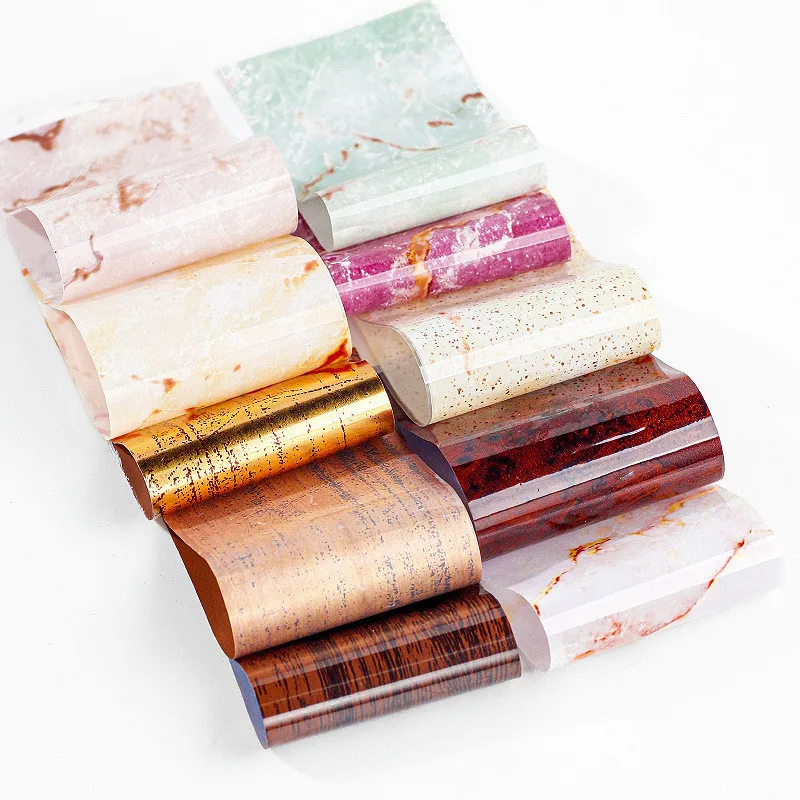 

1box Marble Series Nail Foils Sticker Paper Transfer Foil Slider Decals For Nail Accessories UV Gel Wraps Adhesive Decals #10pcs