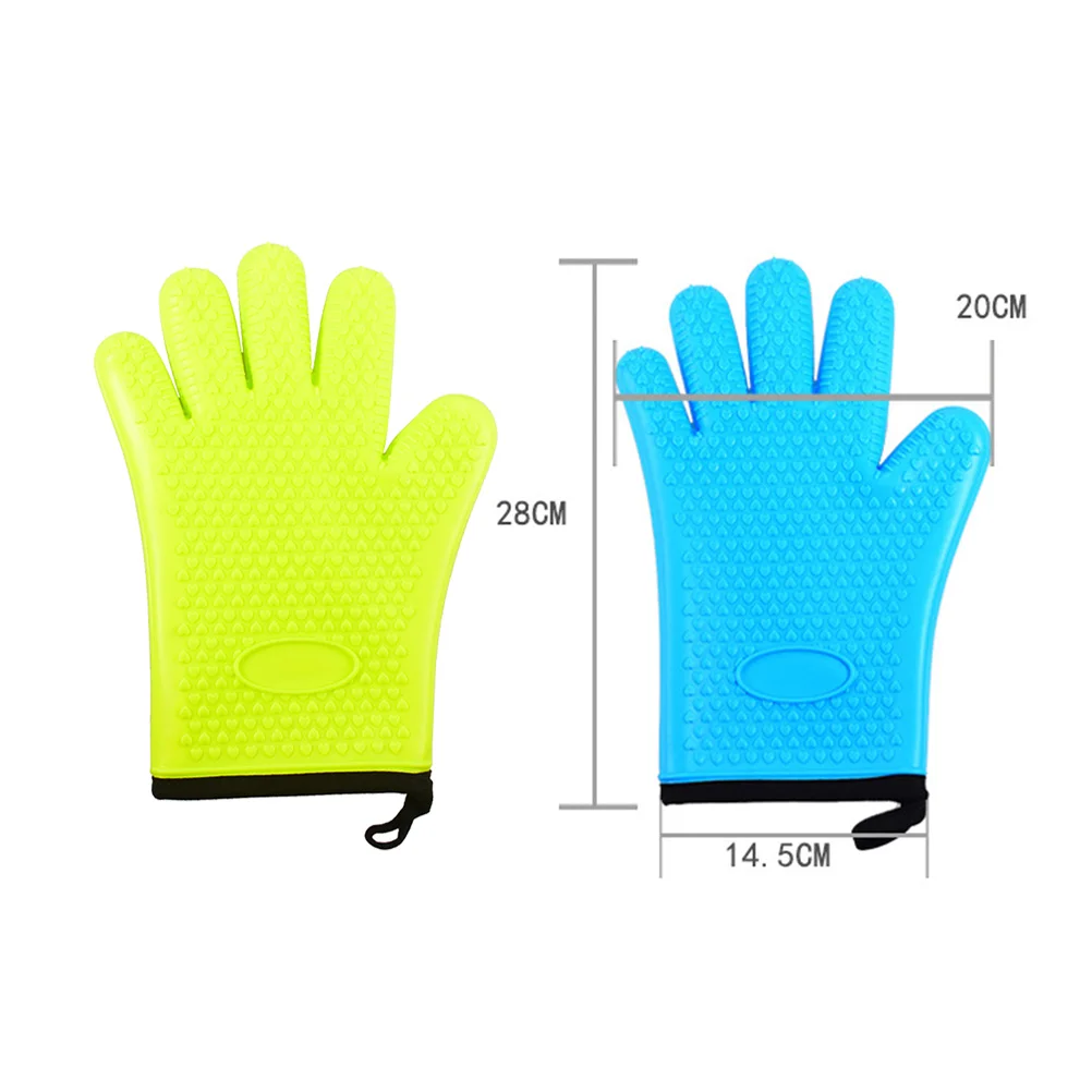 2 шт силиконовые термостойкие перчатки для кухонной печи, перчатки для барбекю, противоскользящие перчатки для выпечки