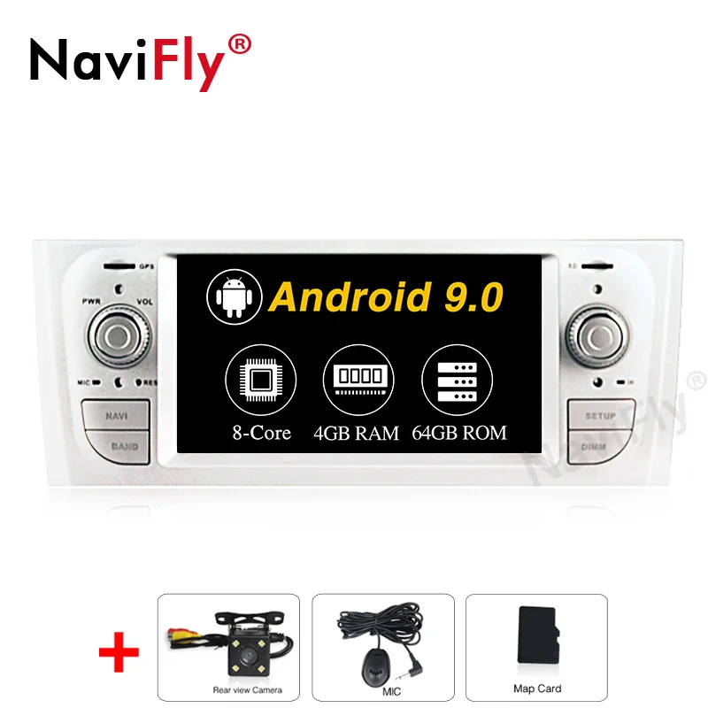 NaviFiy 6,1 дюймов Android 9,0 Восьмиядерный 4G+ 64G Coche DVD мультимедиа для Fiat Viejo Punto 2007-2012 автомобильный Радио gps Navegacion BT - Цвет: 4G RAM 64G ROM
