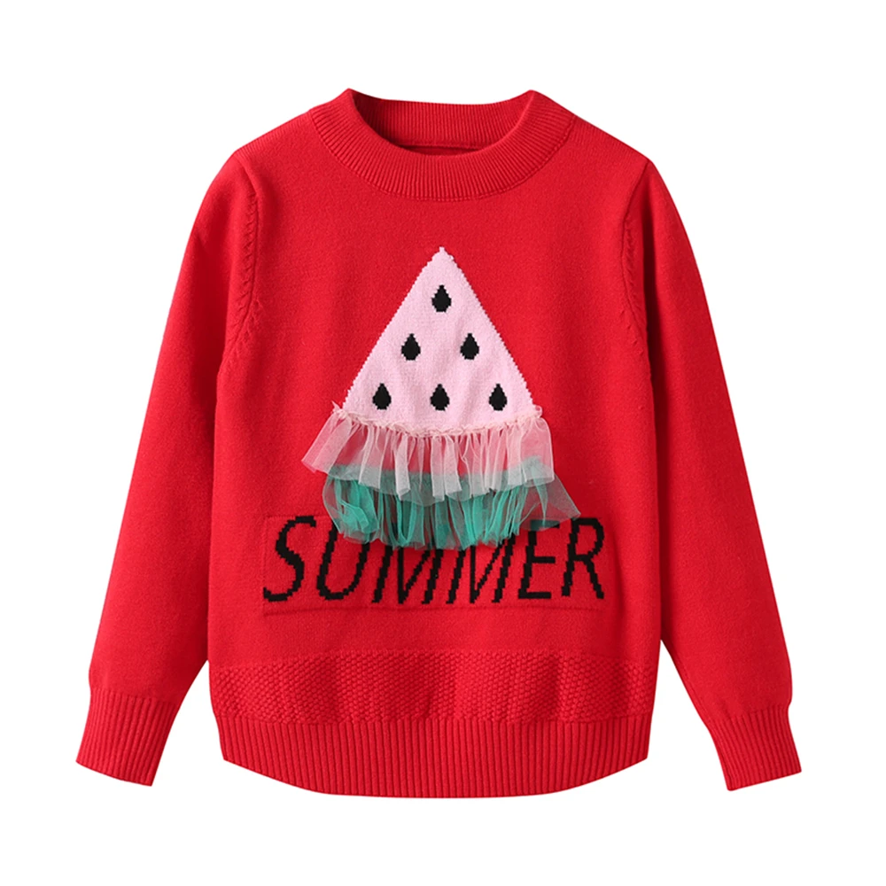 

Kids Sweater For Girl Boy Long Sleeve Cartoon Watermelon Children's Tops Casual Wool Toddler Baby Clothes Outfits