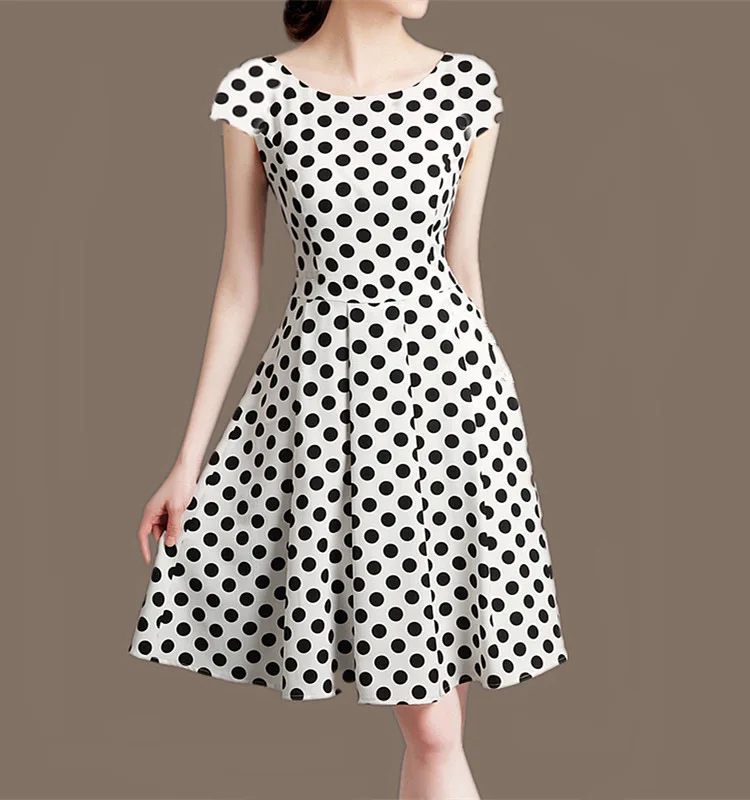 

2019 Summer New Style France Non-mainstream Short Polka Dot White Dress Women's Slim Fit Short-height Fairy Skirt Women's Fashio