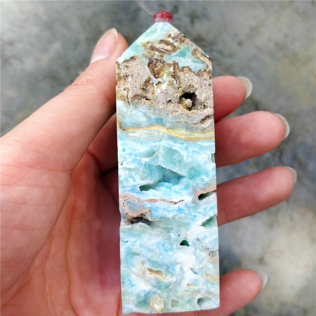 natural-mineral-rocks-blue-sky-caribbean-calcite-crystal-quartz-druse-hemimorphite-point-cute-tower-home-office-spiritual-stones