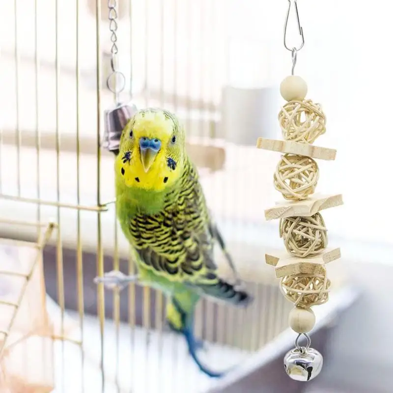 7 шт./компл. Pet Птица Попугай Игрушка качели жевать игрушка для деревянного птичьего подъем/жевать/исследовать развлекательная игрушка качели подвесная игрушка для Декор для клетки