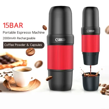 

Electric 15bar Portable Espresso Coffee Machine Travel Coffee Maker 2000mAh Chargeable Outdoor Capsule Espresso Coffee Maker