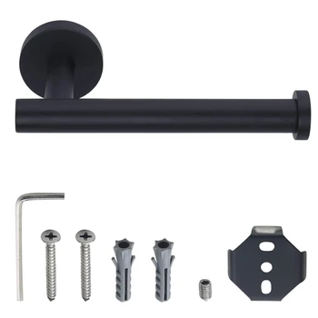 

Toilet Paper Holder Half Open Round Wall Mount Bathroom Kitchen Washroom Tissue Roll Dispenser Towel Rack RT99