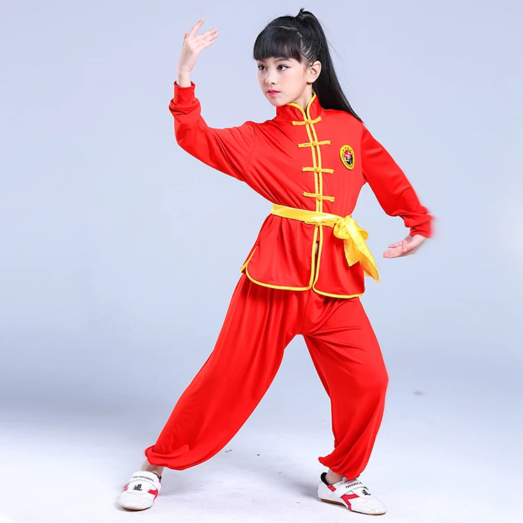 High Quality Girl Chinese kung fu Costume for Kid China Traditional Wushu Uniform Suit for Girl Kung Fu Suit Boy Kungfu Set