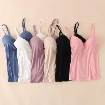 

Women Sexy Padded Bra V-Vest Camisole Strap Bustier Beach Push up Tank Tops
