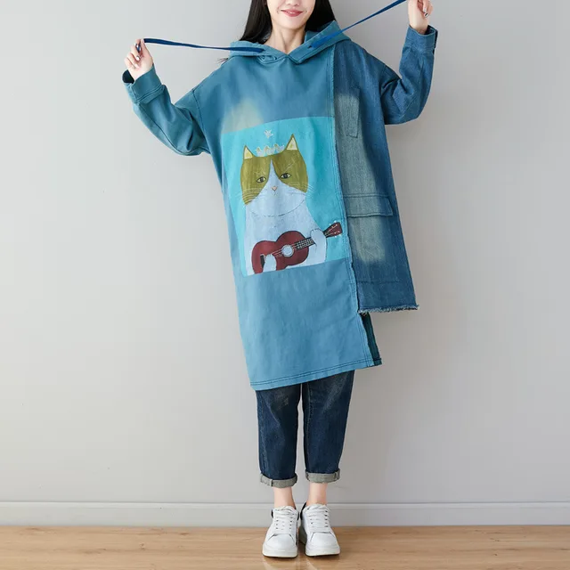 Baggy Patchwork Hooded Sweatshirt 3