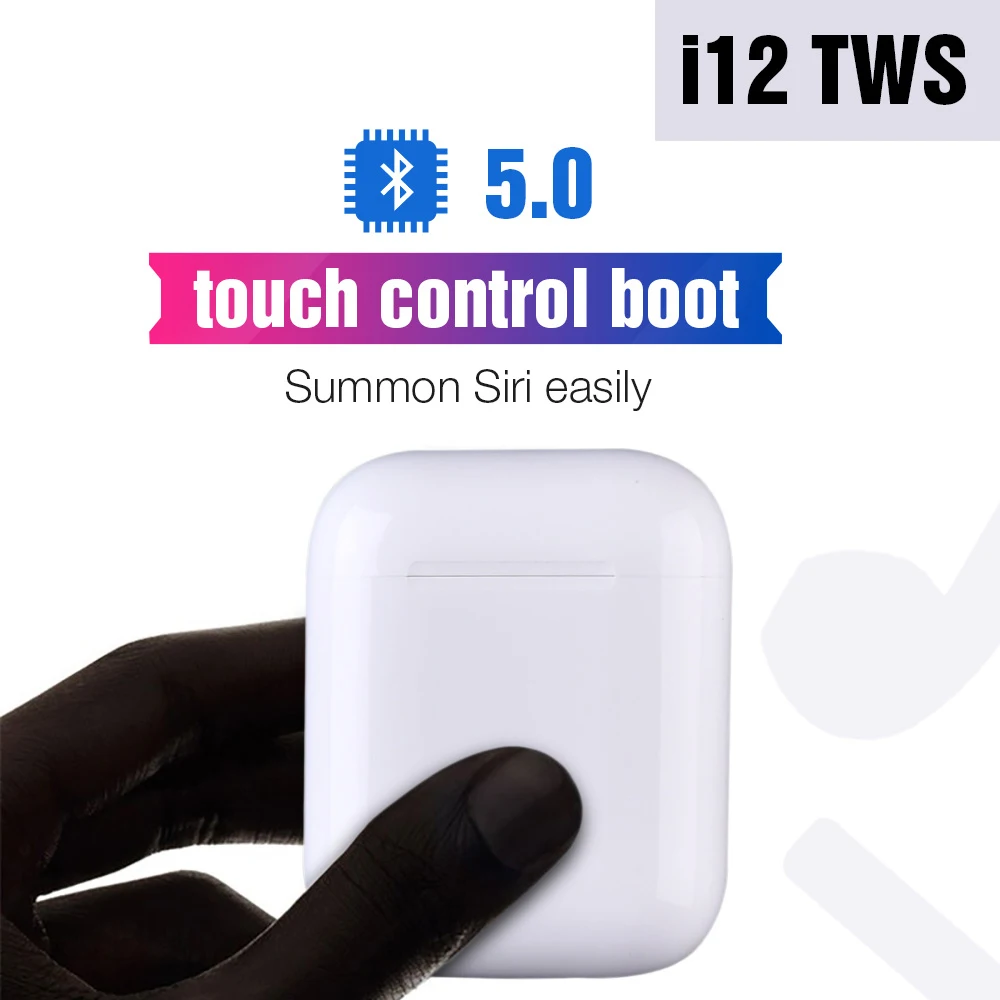 Наушники i12 tws с сенсорным управлением, беспроводные наушники Bluetooth 5,0, 3D наушники с супер басами, проводные наушники для i200, i900, tws, i10, i11, TWS, i500, i30, TWS