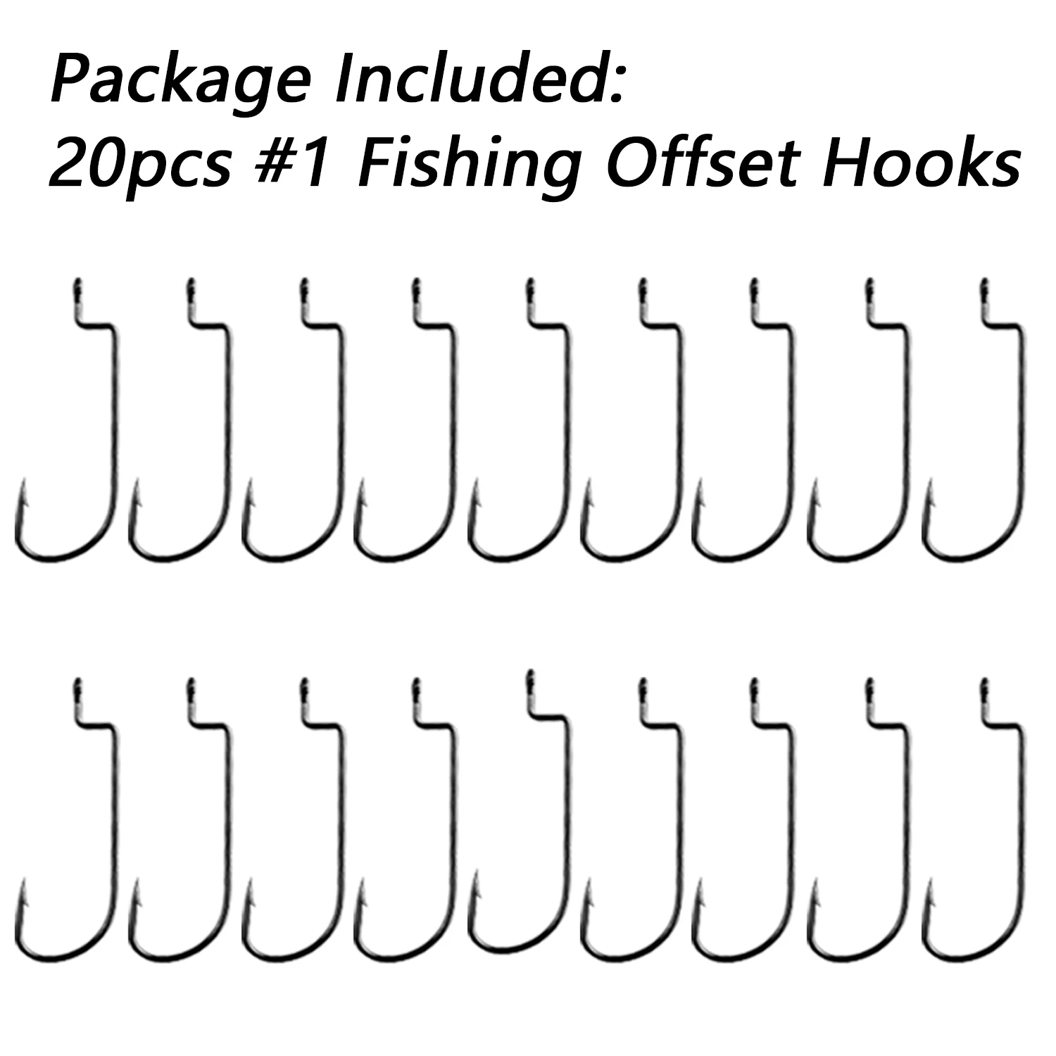 20pcs/box Crank Offset Fishing Hook Carbon Steel Fishhook For Soft