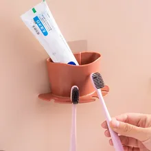 

Bathroom Toothbrush Organizer Toothpaste Storage Holder Wall Mounted Space Saving Bathroom Accessories
