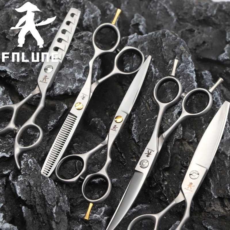 

FnLune 6.0 Smoky Gray Professional Hair Salon Scissors Cut Barber Accessories Haircut Thinning Shear Hairdressing Tools Scissors