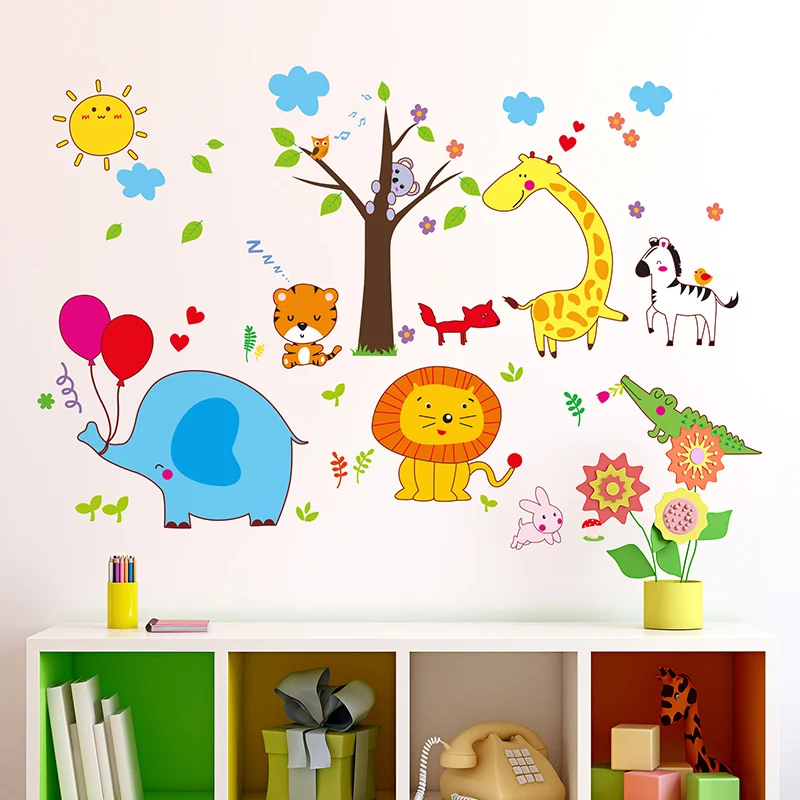 Искусство на стену в виде слона льва тигра оленя | Дом и сад