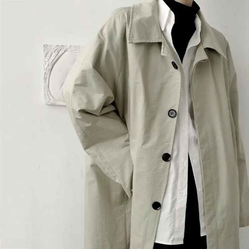 XITAO Button Loose Long Trench Women 2020 Autumn
