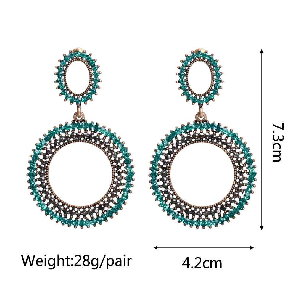 Ztech New Green Series Set Earrings Designer Jewelry Crystal Tassel Za Accessories Handmake Statement Bijoux Pendientes Brincos
