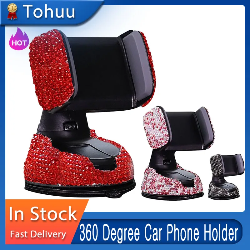 3 In 1 Crystal Rhinestones 360 Degree Car Phone Holder For Dashboard Auto Windows And Air Vent Universal BMW | Автомобили и