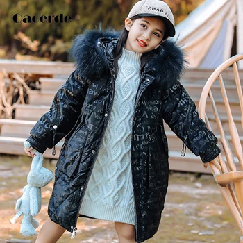 

-30 Degrees Russia Winter Jacket 2020 Baby girl down outerwear Girls clothes for New Year's Eve Children's clothing 5-12 Years