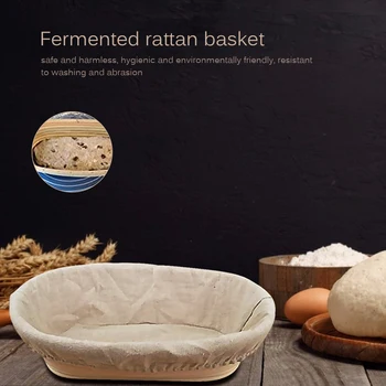 

2x Delicate Oval Rattan Dough Basket Practical Multi-functional Durable Baguette Bread Proofing Proving Fermentation Baskets