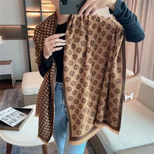 

Luxury Brand Women Warm Scarf Winter Cashmere Blanket Flower Print Shawls Wrap Designer Scarves Soft Bandana Female Foulard