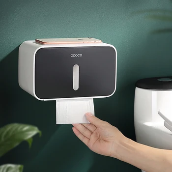 

Paper Holder For Toilet Waterproof Wall Mounted Toilet Paper Tray Roll Paper Tube Storage Box Bathroom Tray Tissue Box Shelf