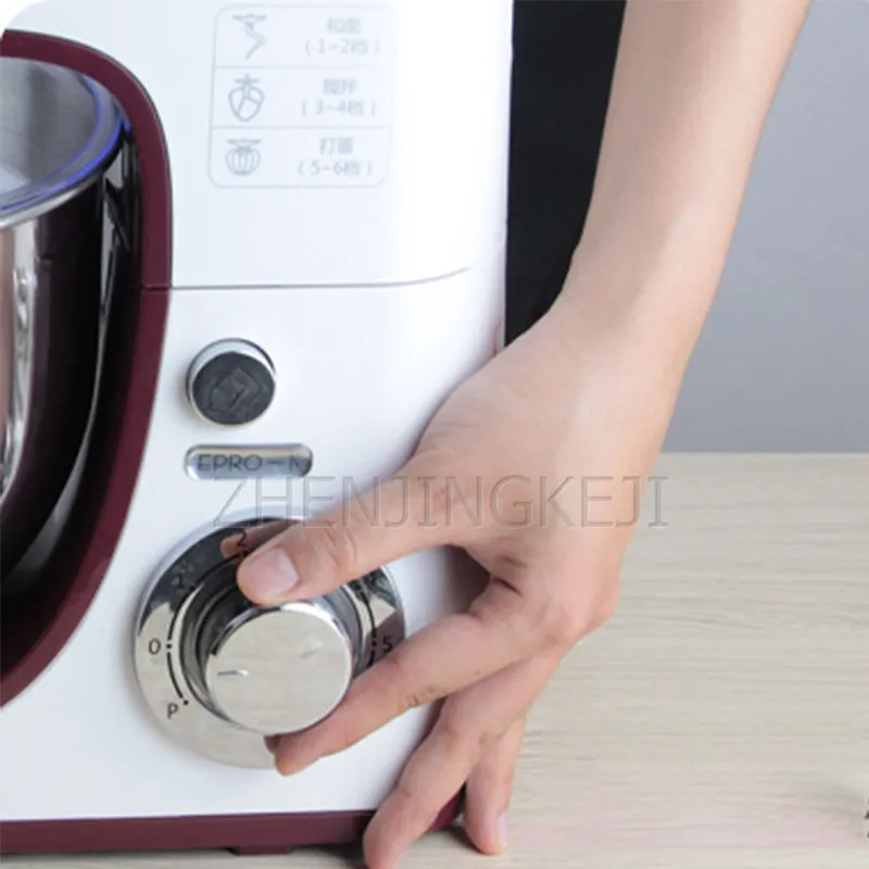1300W/5L Stand Mixer Stainless Steel Bowl Cake Kitchen Food Blender Cream Egg Whisk Cake Dough Kneader Bread Maker 6-speed 5