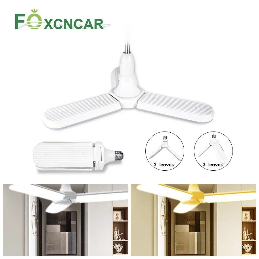 cheap E27 LED Lamp Cabinet Fan Bulb Kitchen Ceiling Light 30W 45W Adjustable Bedroom Living Room Lighting Wireless LED House Lighting