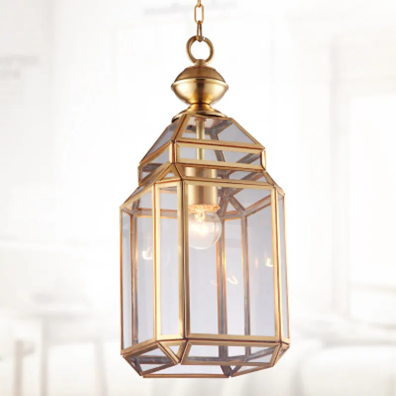 

1 pcs Milan-style copper pendant lamp, glass lampshade, pendant lamp for shop, E27 lamp, industrial lamp for rural corridor