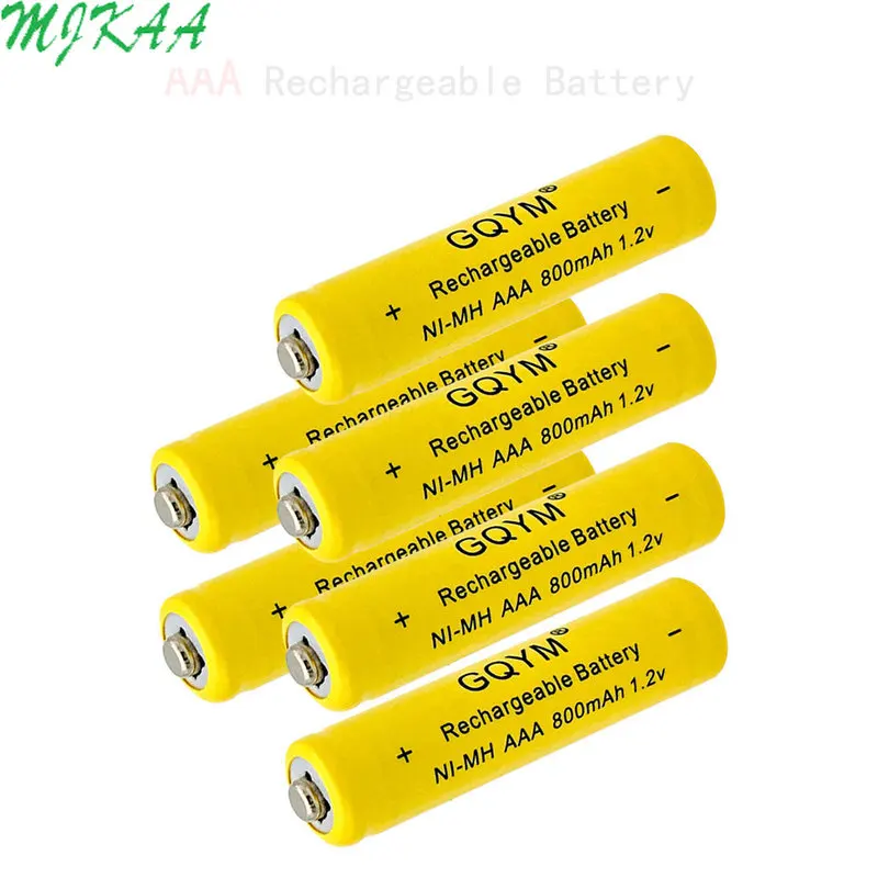 AAA 1,2 V Ni-MH 800mAh Желтый 3A аккумуляторная батарея для пультов дистанционного управления, радио факелы Часы игрушки