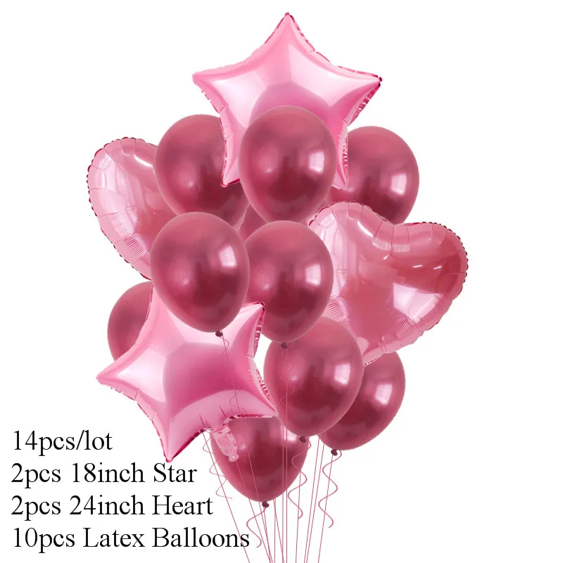 Joy-Enlife 14 шт Сердце Звезда Золотой воздушный шар "Конфетти" с днем рождения розовые синие шары детский душ шары для свадебного декора - Цвет: 14pcs style5