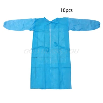

10 Pack Blue Disposable Isolation Gown Protective Isolation Gown Clothing Drop Shipping
