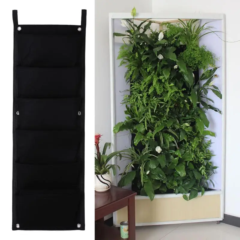 

6/18/56/64 Pocket Felt Vertical Gardening Flower Pots Wall Planters bags Planter Hanging Pots Planter On Wall Garden Green Field