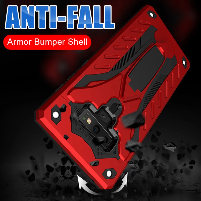 

Armor Shockproof Phone Holder Case On The For Samsung Galaxy Note 10 8 9 Pro Full Cover S10 S8 S9 PLus S10E Bracket Back Cases