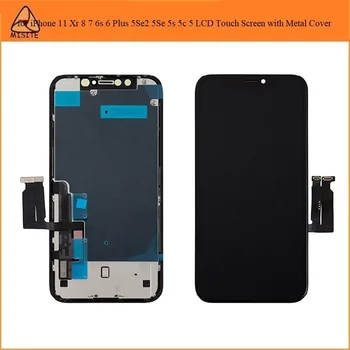 

10Pcs Tested AAA++Phone LCD Touch Digitizer Screen Assembly with Middle Frame Metal Cover for iPhone 11 Xr 8 7 6s 6 Plus 5Se