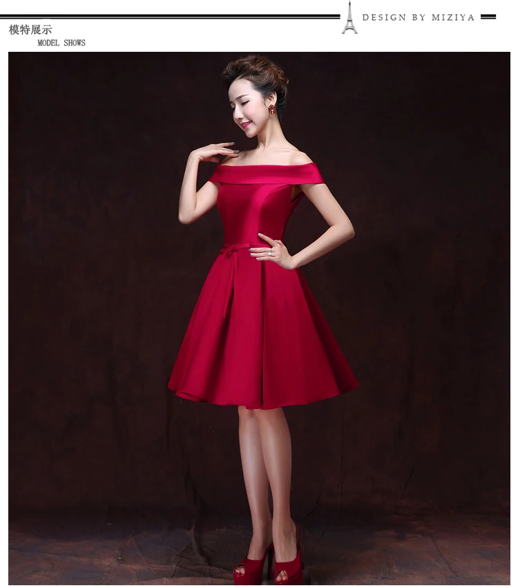 HJZY69# белое кружевное короткое саржа сатин платье подружки невесты свадебное платье тост платье для выпускного вечера