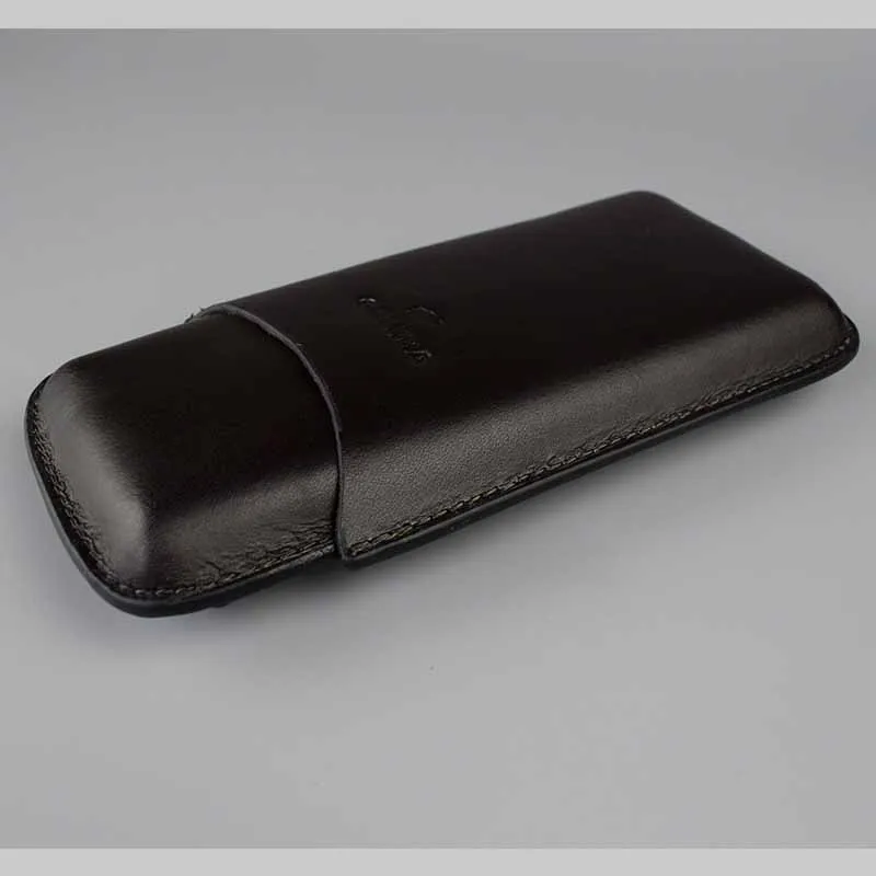 COHIBA Cigar Case Brown Homidor Leather 3 Tube Cas Portable Travel Humidor | Дом и сад