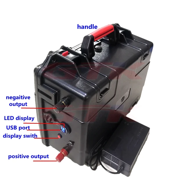 24V LiFePO4 Akku 50Ah 100Ah 150Ah Lithium Batterie BMS Mit Ladegerät für  Solar