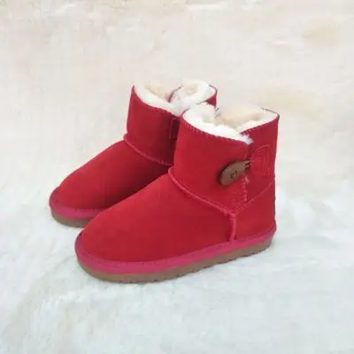 Watermelon red shoes Прямая поставка; модная детская повседневная обувь для мальчиков и девочек; зимние Ботинки martin; детская обувь для бега; брендовая теплая обувь - Цвет: Watermelon red shoes