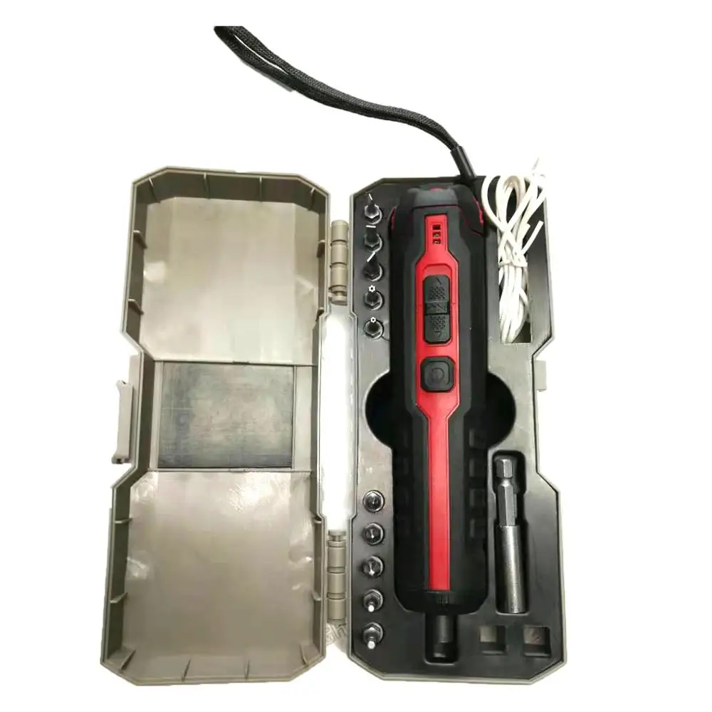 Электрическая мини-отвертка, 3,6 В, литий-ионная аккумуляторная батарея, Аккумуляторная дрель с набором сверл - Цвет: Золотой