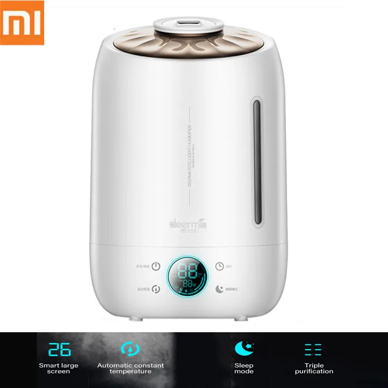 

Deerma Air Humidifier Aroma Diffuser Oil Ultrasonic Fog 5L Quiet Aroma Mist Maker Led Touch Screen Home Water Diffuser For Home