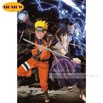 

5D DIY Diamond Painting Anime Figure Naruto Sasuke Full Drill Mosaic Cross-stitch Kits 3D Embroidery Needlework Home Decor Gifts