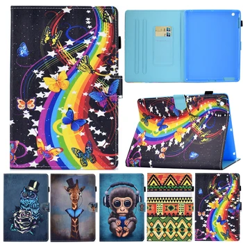 

Cover Coque For Apple Pad Ipad 4 3 2 Cartoon Leather Stand Fundas Case For IPad2 IPad3 IPad4 Tablet Covers Cases sFor IPad 2 3 4