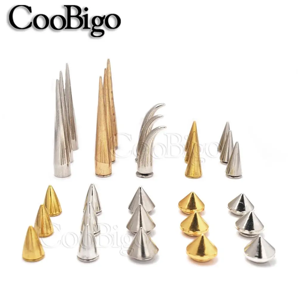 

20sets Metal Cone Studs And Spikes DIY Craft Cool Punk Garment Rivets For Clothes Bag Shoes Leather DIY Handcraft Parts