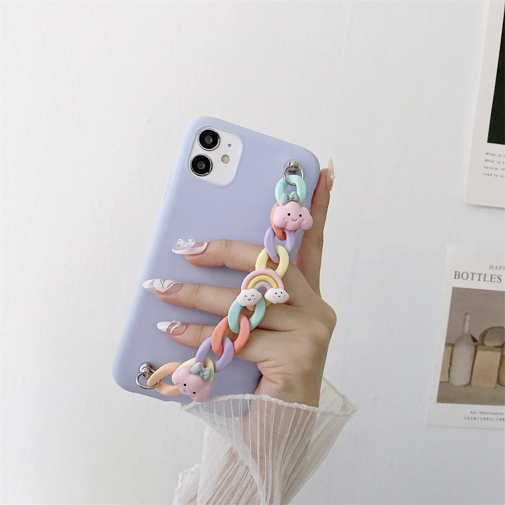 Vòng Tay Dây Đeo Cổ Tay Ốp Lưng Dành Cho Samsung Galaxy Samsung Galaxy S6 S7 Edge S8 S9 S10 S10e S21 S20 FE Note 8 9 10 Plus Lite 20 Cực Mây Bao kawaii samsung phone cases