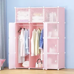 Armario de plástico Simple para el hogar, organizador de muebles de dormitorio, montaje multifuncional, bricolaje