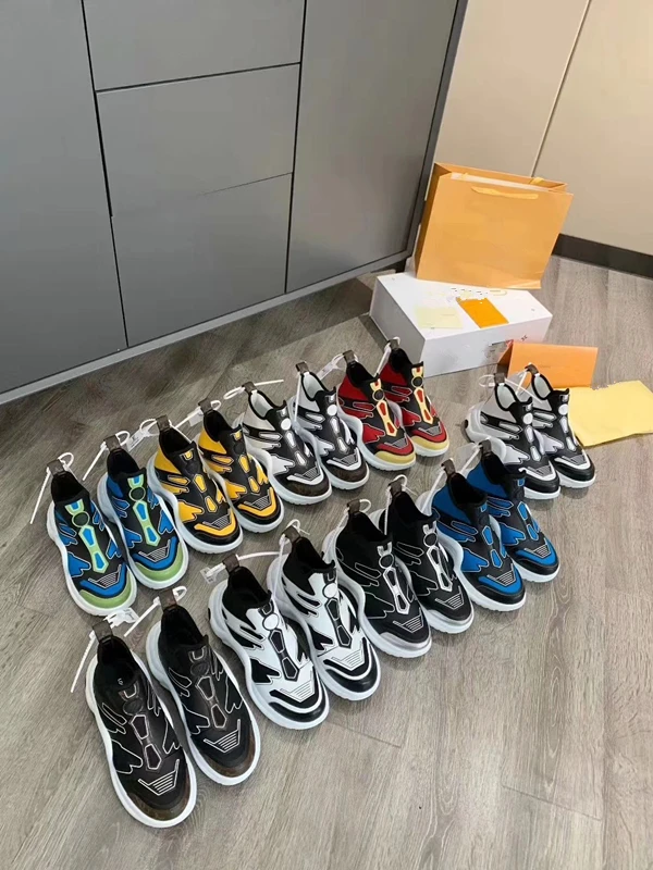 

Top quality luxury Brand Designer Sneakers Casual Shoes 2020 Cowhide combined with lycra men women Dads Footwear Shoe 35-46